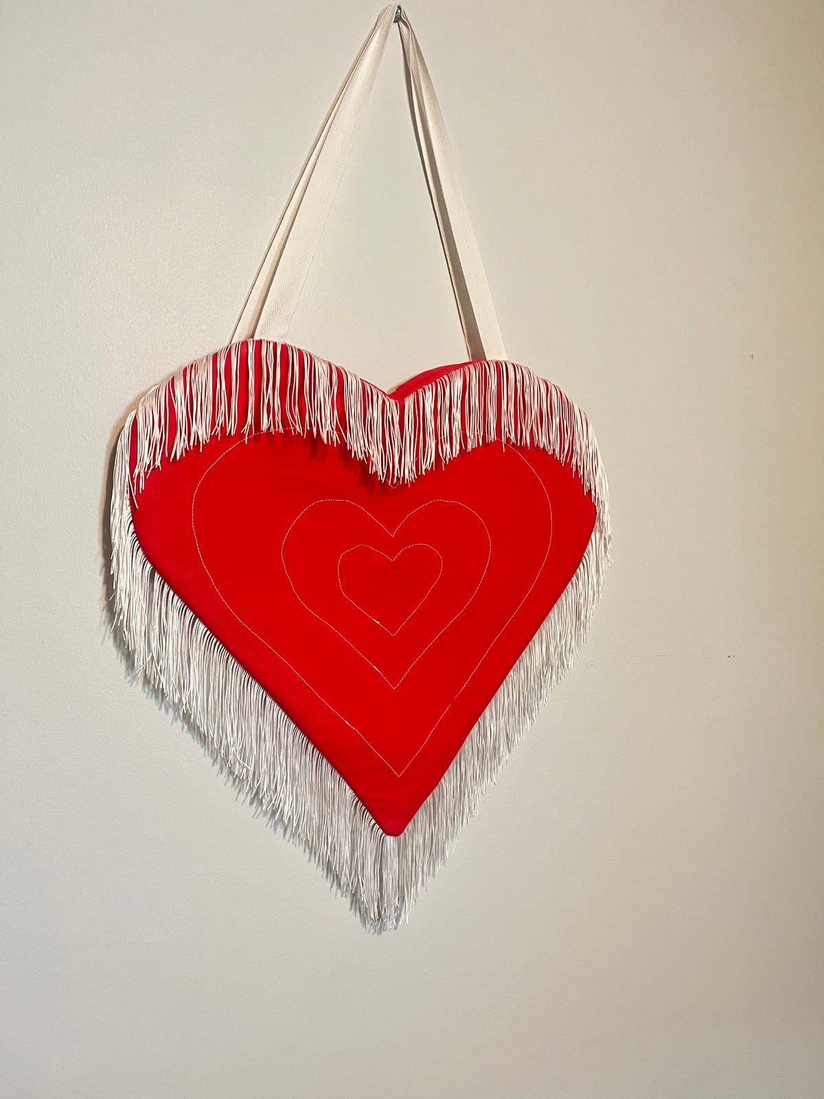 Red Western Tote - Short Fringe